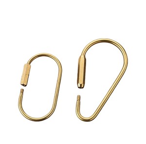 Porte-clés ovale en laiton simple à visser, <span class=keywords><strong>mousqueton</strong></span> <span class=keywords><strong>verrouillable</strong></span> pour sac, sac à main, accessoires de bijoux DIY - Product Image 3