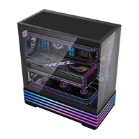 Boîtier PC de jeu E-ATX de haute qualité Ruix Zebra, boîtier d'ordinateur de bureau type aquarium, verre trempé, USB3.0, bandes LED ARGB, boîtiers PC