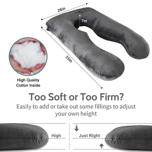 Wholesale New <strong>U</strong>-Shaped Crystal Velvet Maternity <strong>Pillow</strong> with Detachable Nursing Cushion Waist Support for Side Sleeping - Product Image 2