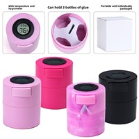 Support de colle pour cils en plastique avec logo personnalisé, pot de rangement pour extensions de cils et adhésif