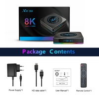 TV Box Android 11 NEW X96 X4 Amlogic S905X4 dengan Lampu RGB, 4GB/64GB, Video 8K HD, WiFi 5G, LAN, BT 4.1, POE, IP SDK, TCP