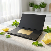 Emballage de luxe pour cartes de visite magnétiques avec doublure en EVA, revêtement UV, recyclable, logo blanc et boîtes noires pour cadeaux et artisanat