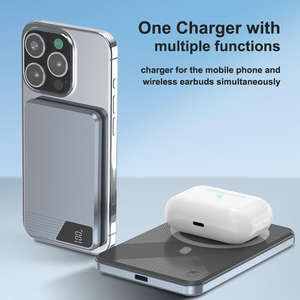 TKT 10000 мАч супер тонкое портативное зарядное устройство Беспроводная Быстрая Зарядка <span class=keywords><strong>Power</strong></span> <span class=keywords><strong>Bank</strong></span> для iPhone & TWS наушники из алюминиевого сплава материал - Product Image 3