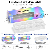 Boîte d'emballage personnalisée pour stylo à peptides et poudre de peptides avec fenêtre visible, boîte pliable en carton blanc ivoire, plateau intérieur en plastique