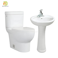 Offre Spéciale – Ensemble WC et lavabo sur pied en céramique, design moderne, personnalisable avec logo, pour hôtels