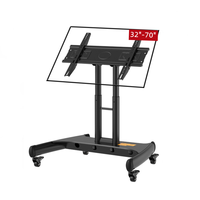 Soporte Móvil para TV con Base para Piso, Soporte de TV con Movimiento Completo y Construcción de Acero para Televisores de Plasma, para Uso en Sala de Estar, hasta 75 Pulgadas