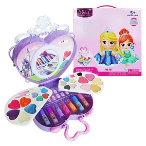 Petites filles princesse Portable Light Up valise semblant jouer Kit cosmétique maquillage maquillage ensemble jouet avec outils de peinture bricolage - Product Image 6