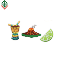 Summer Hawaii Iron Bulk Heat Press 3d Custom Brand logo Badges Embroidered Patch for Clothes