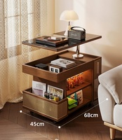 Table basse de salon moderne en bois massif NKAHS avec 1 tiroir, 1 étagère et roulettes, fabriquée en Chine pour l'ameublement domestique