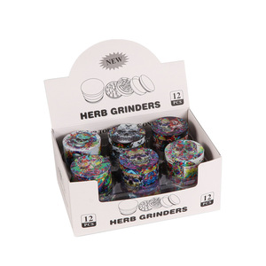 Broyeur de tabac en alliage de zinc 40/50/55/63mm, quatre parties, à impression complète, broyeur d'<span class=keywords><strong>herbe</strong></span>, broyeur de tabac d'origine, tuyaux en métal - Product Image 1