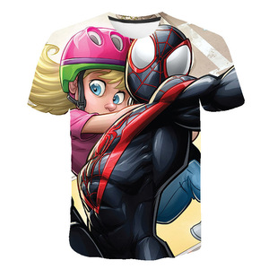 Marvel Áo thun ngắn tay in hình người nhện 3D mùa hè cho nam áo 100% polyester thông minh thường ngày thoáng khí chống Đóng cọc vải - Product Image 4
