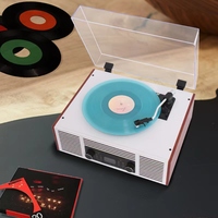 Tourne-disque tout-en-un Gramophone Tourne-disque vinyle avec haut-parleurs externes Lecture de cassettes Bluetooth