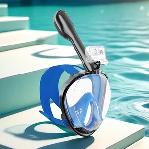 Full Face Diving Mask One Window Black And Blue Snorkeling Gear For Adults - Product Image 3