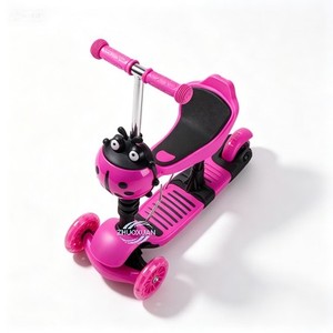 Trottinette Enfant Effet Sable Mat avec Motif à Pois Simple, Roues Amortissantes, Siège Amovible, Utilisation Intérieure et Extérieure - Product Image 4