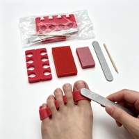 Kit de manucure et pédicure 5-en-1 Red Fashion, avec pierre ponce naturelle double face, lime à ongles, polissoir et râpe à pieds, 5 outils de beauté en coffret