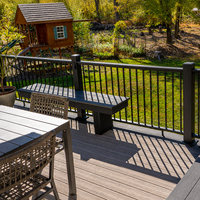 Rampe de terrasse en aluminium à faible entretien avec main courante d'escalier pour porche extérieur, jardin, terrasse, clôture – Revêtement poudré