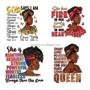 100 + Phong Cách Đen Cô Gái Afro Nữ Hoàng In Người Phụ Nữ Truyền Nhiệt Tùy Chỉnh Sắt Trên Chuyển Dán Cho T Áo Sơ Mi Cho Màu Đen Lịch Sử - Product Image 4