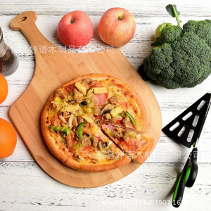Plateau à pizza en bambou, plateau à steak, design moderne et simple pour servir le fromage, le pain et les pâtisseries - Product Image 2