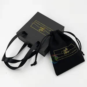 Scatole per Gioielli di Lusso Uniche Nere con Logo in Lamina d'Oro Personalizzato per Bracciali - Product Image 2