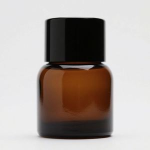 Pots cosmétiques en verre mat noir, transparent ou ambré de différentes tailles, avec couvercle en aluminium or/noir/blanc, pour crème ou poudre libre, sérigraphie pour soins de la peau - Product Image 3