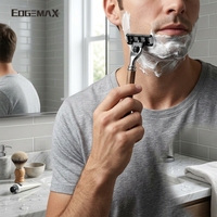 Rasoir jetable pour homme EdgeMax 5 lames 6Cr13 avec cartouche de rasage remplaçable et design facile à rincer