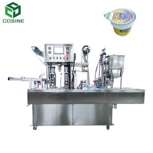 Remplisseuse linéaire de <span class=keywords><strong>poudre</strong></span> liquide à double tête entièrement automatique remplisseuse et scelleuse de gobelets ramen - Product Image 1