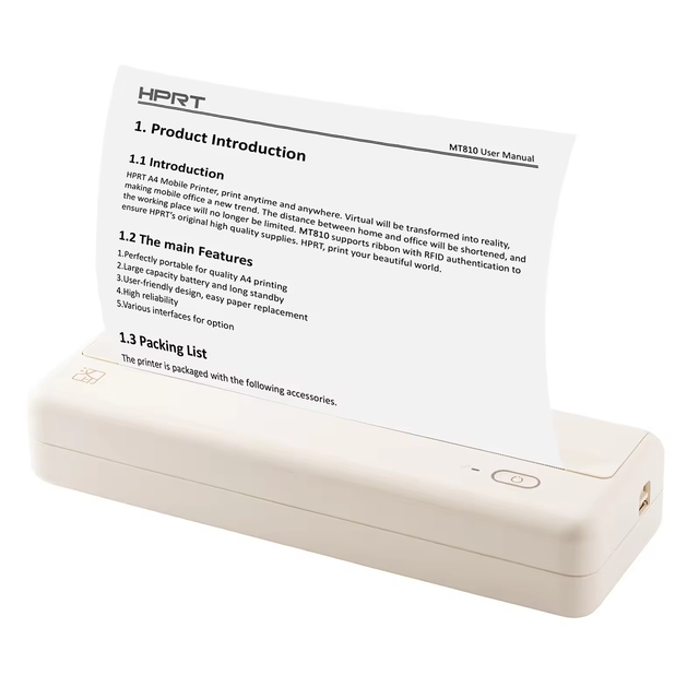 Portable MT810 A4 Thermal Paper Printer Mini Mobile Photo Printer 203dpi Wireless BT Connectivity Compatible for IOS Stock