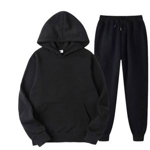 Wholesale Custom Mens Sports Hooded Solid Color Pullover <b>Sweater</b> <b>Set</b> Two Piece Hoodie & Sweatshirts and Sweatpants - Product Image 3