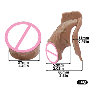 Leichter Sissy-Keuschheitskäfig mit Analplug aus Metall, realistischem Dildokopf, Keuschheitsschloss, Penisring, Sexspielzeug für Männer - Product Image 6