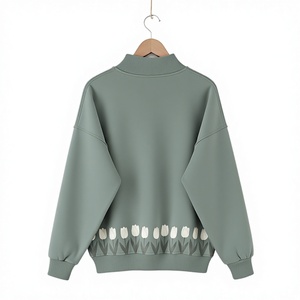 Sweat-shirt oversize personnalisable pour femme, col montant, style confortable, décontracté, hiver, coupe ample, streetwear, pour le quotidien - Product Image 1