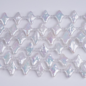 Perles d'eau douce naturelles blanches de 18 cm, forme carrée baroque, trou latéral, perles pour bijoux DIY, bracelet, boucles d'oreilles, accessoires, perles en vrac - Product Image 5