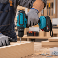 Perceuse électrique sans fil HJT, rechargeable, alimentée par batterie au lithium, avec lumière LED pour le perçage du bois, du métal et le bricolage à domicile