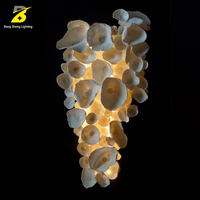 Lampe d'ambiance LED contemporaine en verre Bang Sheng, design feuille de lotus empilée, hauteur réglable, contrôlée par application, pour chambres d'hôtel et bureaux