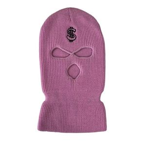 Bonnet <span class=keywords><strong>tricot</strong></span>é d'hiver assorti pour hommes et femmes personnalisé jacquard brodé bonnet cagoules troué - Product Image 3