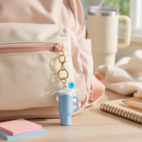 Mini porte-clés en silicone pour gobelet, pendentif, anneau porte-clés en plastique pour tasse, bouchon de paille, cadeau