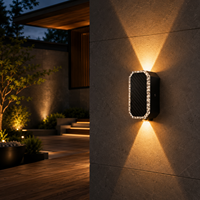Applique murale solaire extérieure étanche à LED avec éclairage haut et bas pour jardin, balcon, clôture, cour