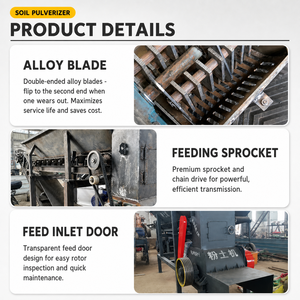 Broyeur de <span class=keywords><strong>sol</strong></span> à faible bruit pour l'horticulture, la pépinière, le traitement du <span class=keywords><strong>sol</strong></span>, du fumier et du compost en support de culture granulaire - Product Image 5