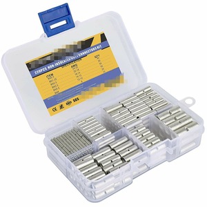 Kit de conectores a presión no aislados, 220 piezas, terminal de latón para crimpado de 0,5-8 AWG, conector intermedio plateado para unión de cables - Product Image 1