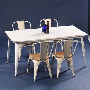 Popular Antique Iron Stackable Restaurant Dining Vintage Industrial Style Metal <b>Dinning</b> <b>Chair</b> for Sale - Product Image 4