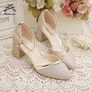Nuevas <span class=keywords><strong>Sandalias</strong></span> de tacón de bloque metálico de verano para <span class=keywords><strong>mujer</strong></span>, <span class=keywords><strong>Sandalias</strong></span> de tacón alto Medio <span class=keywords><strong>bajo</strong></span> con correa de hebilla, zapatos de <span class=keywords><strong>mujer</strong></span> - Product Image 3