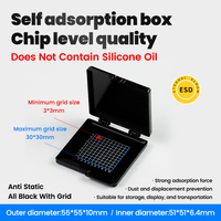 55x55x10mm ESD Self Adsorption Mesh Box Anti Static ABS Consumer Electronics Semiconductor Chip Storage Box Sample Display