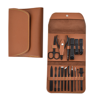 Ensemble de 16 coupe-ongles professionnels et pinces à cuticules avec sac de voyage, ensemble de soins des ongles portable, kit de manucure et pédicure, coupe-ongles