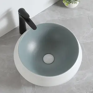 Lavabo de salle de bains moderne en céramique, couleur blanche, mat, accessoires sanitaires ronds, armoire, lavabo, évier, lavabo