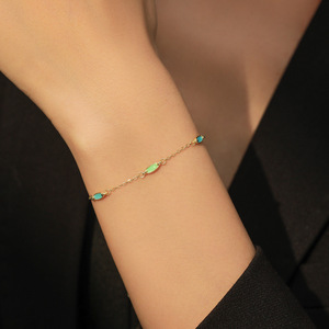 Nueva pulsera de cadena de plata de ley S925 con esmalte de color para mujer - Regalo de aniversario versión de cobre personalizable - Product Image 2