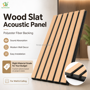 Pannelli Acustici a Listelli in Legno Stile Design Moderno Pannelli Decorativi Fonoassorbenti per Pareti Interne di Hotel Progettazione Modello 3D - Product Image 1