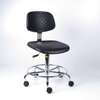 Chaise en mousse PU antistatique réglable tabouret ESD relaxant avec dossier en tissu pour salle blanche chaise antistatique noire