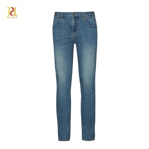 Pantalones Vaqueros <span class=keywords><strong>de</strong></span> Mezclilla para Hombre, Corte Slim, Cintura Media, Color Azul Claro, Algodón-Poliéster, Transpirables, Ligeros, para Primavera/Verano, Estilo Casual <span class=keywords><strong>de</strong></span> Negocios, POLO - Product Image 1