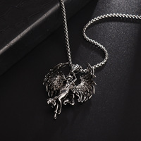 Vente chaude Papas Evil Angel Collier Vintage Argent Ange Couple Pendentif Cadeau pour Hommes et Femmes