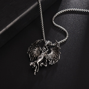 Hot Selling Papas Evil <strong>Angel</strong> Necklace Vintage Silver <strong>Angel</strong> Couple Pendant <strong>Gift</strong> for Men and Women - Product Image 3