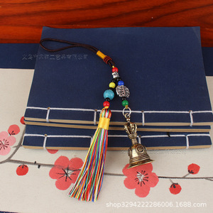 Ciondolo in Metallo Colorato Intagliato Stile Tibetano Dintong con Vajra e Campana, Nove <span class=keywords><strong>Palazzi</strong></span>, Otto Trigrammi, Mantra a Sei Caratteri - Product Image 5